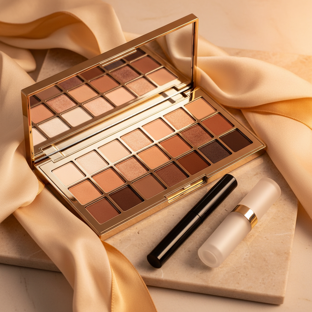 Everyday Feminine Glow Set – Luxury makeup bundle on marble in Fericire brand colors